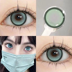 YICKYUE 2pcs/pair Colored Contact Lenses for Eyes Gray Pupils Lens Fashion Blue Eye Contacts Green Lenses Brown Lenses Yearly