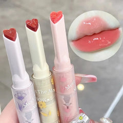 YICKYUE - Heart Shape Water-light Lipstick Lip Glaze Jelly Cherry Pink Lip Gloss Moisturising Long Lasting Lip Tint Korea Makeup Cosmetics
