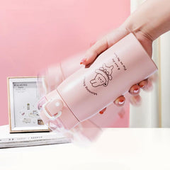 Yickyue Kids Thermos Water Cup Cute Cartoon Portable Stainless Steel Vacuum Flasks for Children Thermal Water Bottle Tumbler With Straw