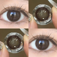 YICKYUE - 2pcs Color Contact Lenses With Myopia Degree-0.00~ -8.00 Blue Pink Nature Beauty Pupil Makeup Brown Eye Free Shipping