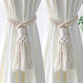 Macrame Curtain Tiebacks Boho Rope Curtain Tie Back Decorative Woven Curtain Holdbacks Home Decor Room Deocration