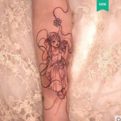 2PCS Bueatiful Girl Colorful Fake Tattoo Stickers For Men Women Arm Body Art Waterproof Temporary Tattos Party Flash Tatoos