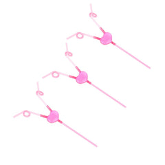 3/5/10pcs Funny Love Heart Double Head Straws Plastic Drinking Straws Flexible Drinking Tube Birthday Party Supplies Accessories