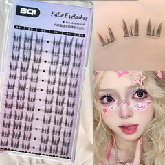 YICKYUE - DIY Pure Desire Cat Elf Individual Lahes Natural Thin Stem Resuable Lashes 10-12mm Korean Style Flase Eyelashes with Glue Set