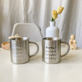 Ins Minimalist Wind Niche 304 Stainless Steel Mug Simple English Letters Coffee Cup Milk Cup Camping Outdoor Mug Stainless Cup
