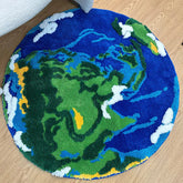 YICKYUE - Cartoon Earth Round Rug For Bedroom Home Decor Soft Kids Play Floor Mat Thick Tufted Children Crawling Tatami Carpet