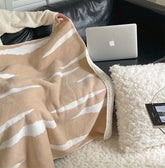YICKYUE - Vintage Milk Fleece Lamb Coral Thickened Office Nap Blanket