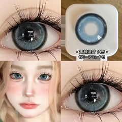 YICKYUE - 1Pair Colorcon Contact Lenses for Eyes Color Cosplay Lenses Beautiful Pupil Yearly Blue Eye Lenses Round Soft Cosmetics