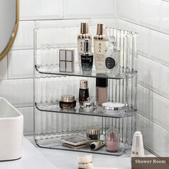Yickyue Cosmetic Storage Box Perfume Organizer Toy Show Finishing Box Living Room Desktop Books Ornament Bathroom Triangle Storage Rack