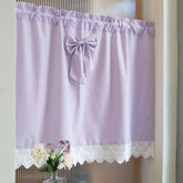 Yickyue Farmhouse Valance Door Curtain Purple Rustic Plaid with Bow Decorative Valances Short Window Curtains for Bedroom Kitchen TJ6937