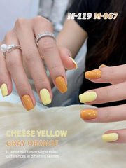 YICKYUE - 2 Colors 15ML Cheese Yellow And Gray orange Nail Gel Set Semi Permanent Nail Art Soaking UV LED Nail Salon DIY Nail Salon Gel