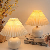 Pleated lights TABLE LAMP LED Desk Lamp For Bedroom Bedside Lamp Korean Ins Style Nightstand Lamp Christmas Decoration
