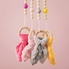 Beech Wood Baby Teether Rabbit ears Baby Nursing Bracelet Wooden Pendant For DIY Nursing Pacifier Chain Clips Baby Products