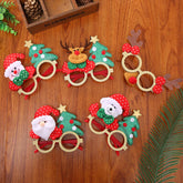 Christmas Glasses Santa Claus Snowman Snowflake Tree Elk Dog Glasses Xmas Party Props 2021 Happy New Year Decoration For Home