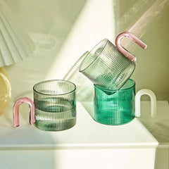 YICKYUE - Retro Ripple Glass Mug