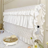 YICKYUE - Solid Color Full Covered All Season Headboard Cover Princess Room Ruffled Lace Decor Bed Head Board Covers Wedding Decoration