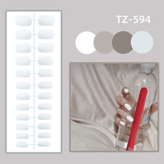 24pcs Reusable False Nail Matte Artificial Tips Full Cover Decorated Middle Square Press on Nails Art Fake Nail Without Box