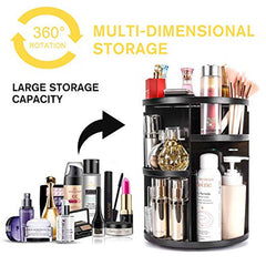 360 Rotating Cosmetic Storage Rack Organizer Adjustable Rotating Storage Box Large-capacity Cosmetic Brush Lipstick Storage Rack