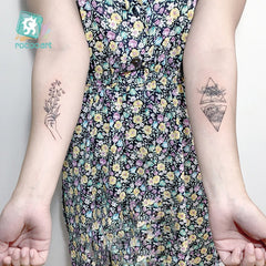 Fashion Black Flower Temporary Tattoo Men Women Arm Leg Fake Tattoo Body Art Sticker Wholesale Tattoo Sticker Waterproof