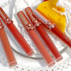 Yickyue New Cute Bear Lip Mud Set Velvet Matte Lip Glaze Not Easy To Fade Long Lasting Water Lip Gloss Waterproof Lipstick Cosmetic