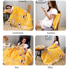 2 In 1 Cushion Pillow Portable Foldable Throw Pillows With Zipper Closure Sofa Car Office Nap Blanket Quilt Bedding Home Decor