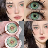 YICKYUE - 1pair New Natural Contact Lenses Korean Cosmetic Makeup Pupils Contact Lens Gray Eyes Contacts Color Blue Lenses Yearly