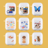Butterfly and bear Bluetooth Wireless Earphone Cover case soft silicone protection capa for apple airpod 1 2 cover conque