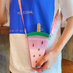 Refreshing Summer Popsicle Sippy Cup Girls Cute Water Cups Go Out To Carry Student Sippy Cups Drop Watermelon Ice Cream Kettle