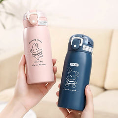 Yickyue Kids Thermos Water Cup Cute Cartoon Portable Stainless Steel Vacuum Flasks for Children Thermal Water Bottle Tumbler With Straw