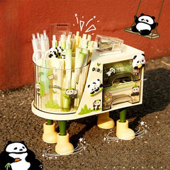 YICKYUE - Creative 2-in-1 Pen Holder Storage Box Creative Children's Student Boy Desk Multifunctional Rotating Pen Holder Storage Box