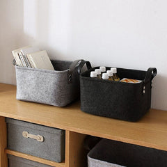 Yickyue Storage Box Felt Home Baskets Large Clothes Bag With Handle Toy Cosmetics Sundries Closet Cabinet Baske Organizers Storage