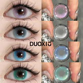 YICKYUE 2pcs/pair Beauty Purple Contact Lenses for Eyes Myopia Colored Contact Lenses Natural Blue Lens Cosplay Pupils Korean
