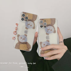 Mask bear cute funny silicone phone for iphone 12 mini 11 pro max 7 8 plus x xr xs max cartoon lovely bears cover capa shell