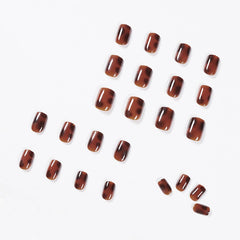 Yickyue 24pcs False fingernails stained with amber RP