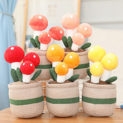 25CM Lifelike Mushroom Plants Plush Toys Soft Funny Bookshelf Decor Doll Creative Potted Bear Paw Pillow Home Decor Kids Gift