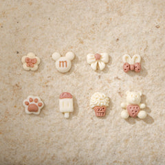 20Pcs/lot Kawaii Nail Art Charms Flower/Soft Bear Resin Parts Supplies Nail Kit Nail Art Decorations Cute Japan Accessories