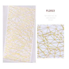 Gold Embossed Flower Lace Nail Sticker Geometry Curve Stripe Lines Adhesive Striping Tape Foil Weding Nail Art Decorations Decal