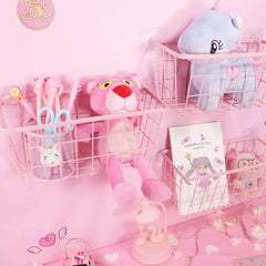 Pink wall shelf decoration frame bedroom living room Iron storage rack / wall-mounted shelf bracket shelf organizer