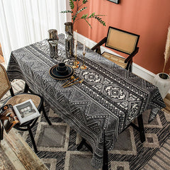 Retro Ethnic Cotton Black Living Room Coffee Tablecloths