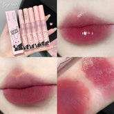 YICKYUE - 1PC Double Head Mirror Water Liquid Lipstick Rose Red Moisturizing Bean Paste Pink Matte Lip Gloss Long Lasting Lip Glaze Makeup