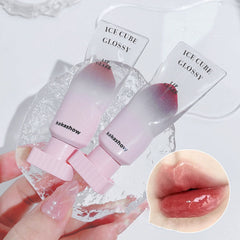 Transparent Crystal Jelly Lip Gloss Shiny Transparent Mirror Moisturizing Liquid Lipstick Milk Tea Color High-value Lip Glaze