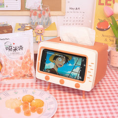 TV Tissue Box Household Kitchen Tissue Storage Box Living Room Drawer Multifunctional Mobile Phone Shelf Desk Organizer