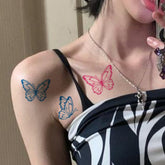 YICKYUE - 15 Sheets Ins Style Butterfly Series Temporary Tattoos for Women Men Y2K Animal Fake Tattoo Sticker Arm Waist Body Art Tatoos