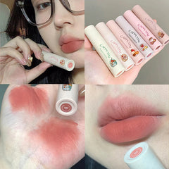 YICKYUE - 1pc Creamy Lip Gloss Cute Matte Lipstick Long Lasting Nonstick Cup Lipstick Natural Lip Makeup Nude Lipstick Cosmetic Maquillaje