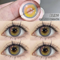 YICKYUE - 1 Pair Colorcon Korean Lenses Color Contact Lenses for Eyes Purple Lenses Blue Eye Lenses Brown Lenses Yearly Contacts
