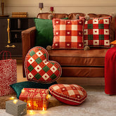 YICKYUE - Christmas Decoration Pillowcase Heart-Shaped Red Pillow Cover Decorative Pillows for Sofa Cushion Bedroom Square Pillowcase