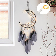 Moon Dream Catcher For Home Decor Boho Wall Hanging Dream Catcher with Lights Room Decoration Wedding Birthday Christmas Gift