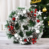 Yickyue Christmas Garland Artificial PVC XMAS Wreath Door Hanging Window Props Festival Christmas 2023 New-year Wreath Red Home Decor