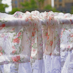 American Panel Curtains for Kitchen Windows Short Turkish Curtains Floral Lace Short Curtains for Living Room Bedroom Home Decor