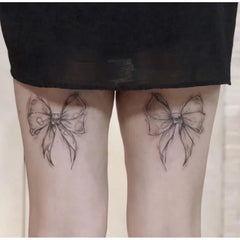 YICKYUE - Dark Line Butterfly Cartoon Tattoo Stickers Cute Bow Sexy Tattoos for Women Fake Arm Shoulder Thigh Body Art Temporary Tattoos